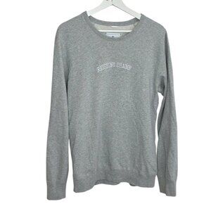 Reigning Champ Men's Long Sleeve Crew Sweater, Pullover, Heathered Grey, Sz L